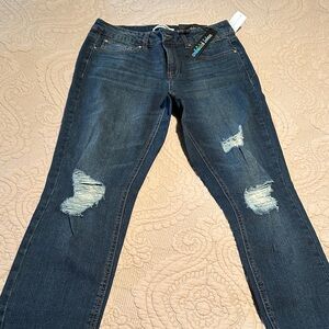 Refuge Dark Blue Distressed Skinny Jeans